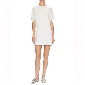 Manoush White Cotton Dress w/ Pink Sequin Collar
